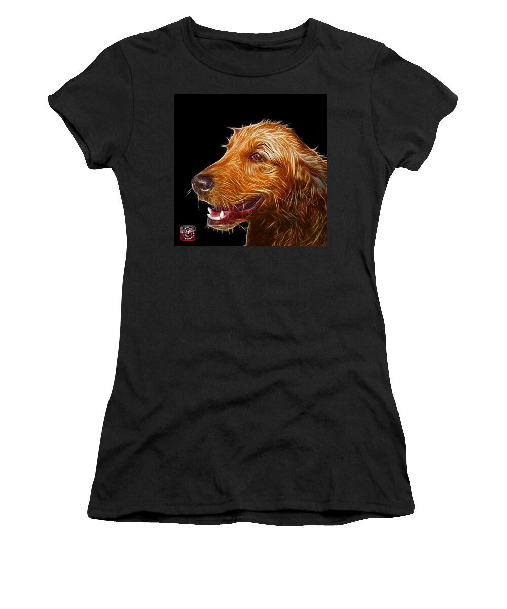 Golden Retriever Women's T-Shirt featuring the painting Golden Retriever Dog Art- 5421 - BB by James Ahn