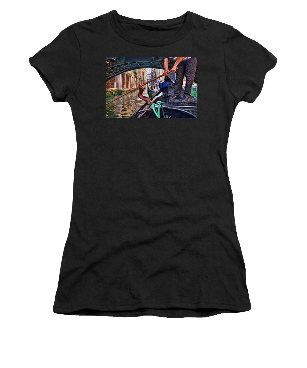 Venice Women's T-Shirt featuring the photograph Gondola 2 by Allen Beatty