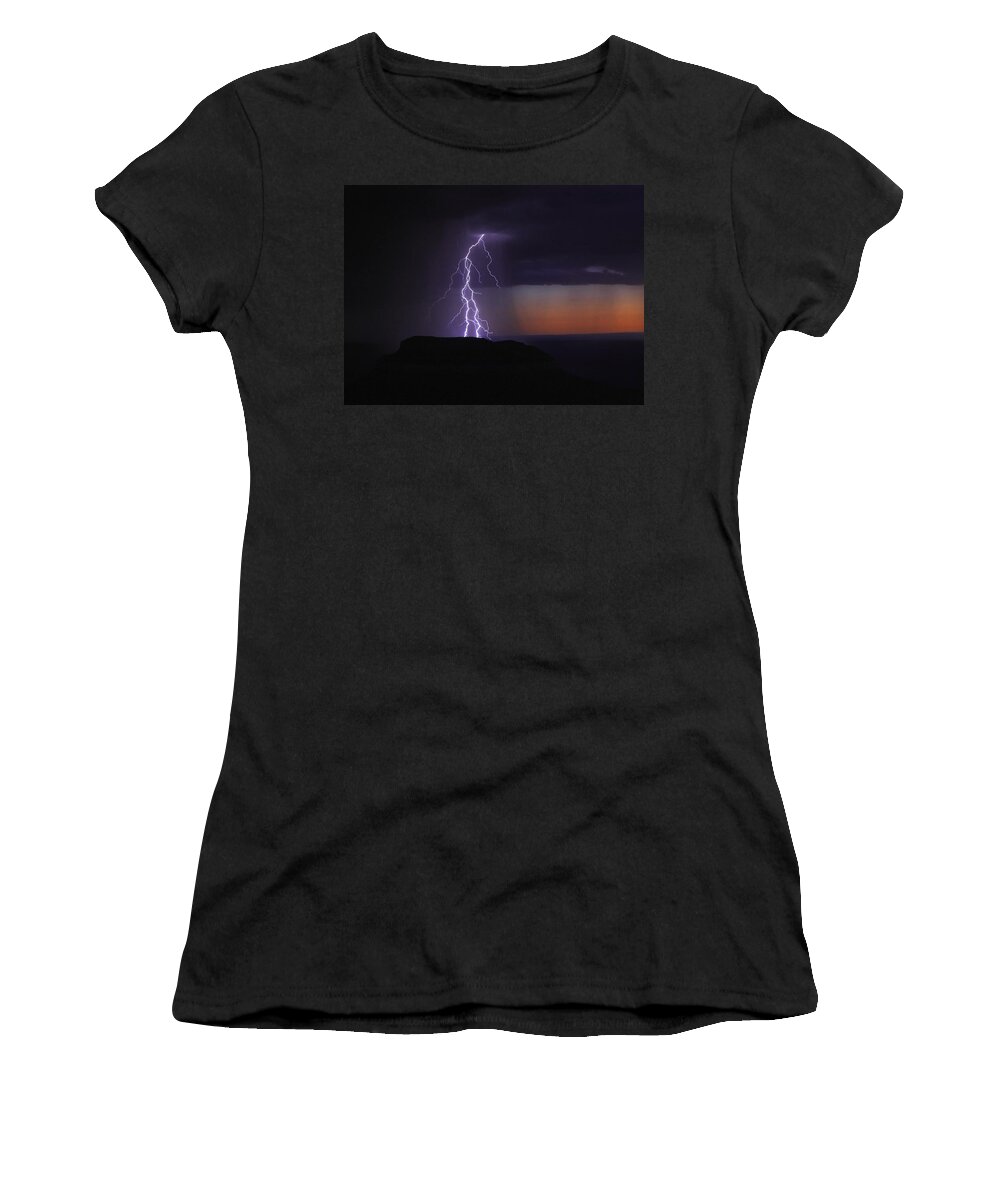 Storm Women's T-Shirt featuring the photograph Grand Canyon Lightning by Michael Just