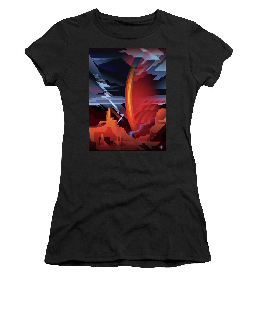 Grand Canyon Women's T-Shirt featuring the digital art GRAND CANYON Storm of Pima Point by Garth Glazier