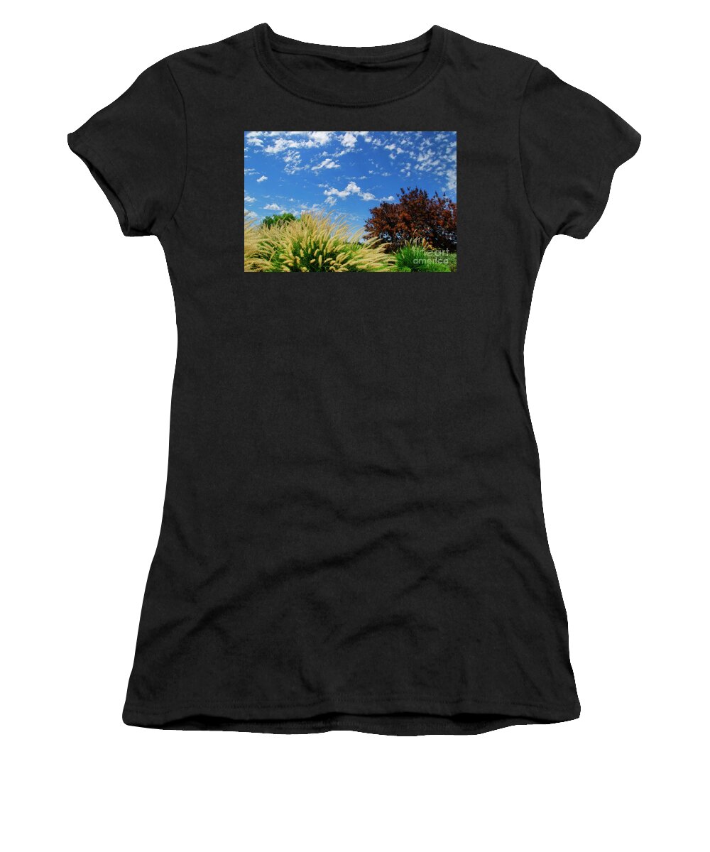 Cloud Women's T-Shirt featuring the photograph Grass in the clouds by Jim And Emily Bush