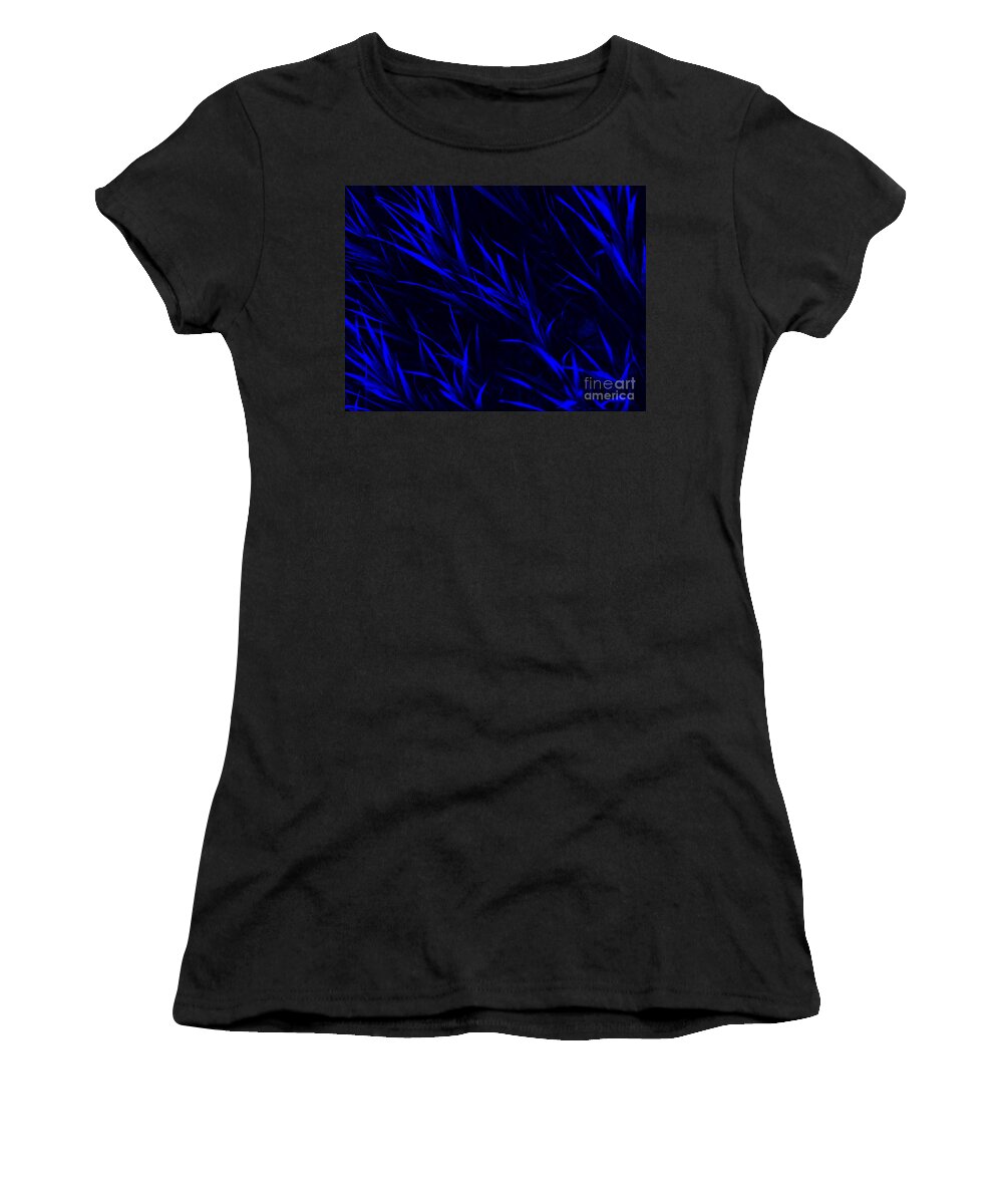  Women's T-Shirt featuring the photograph Grasses In Blue by Tara Lynn