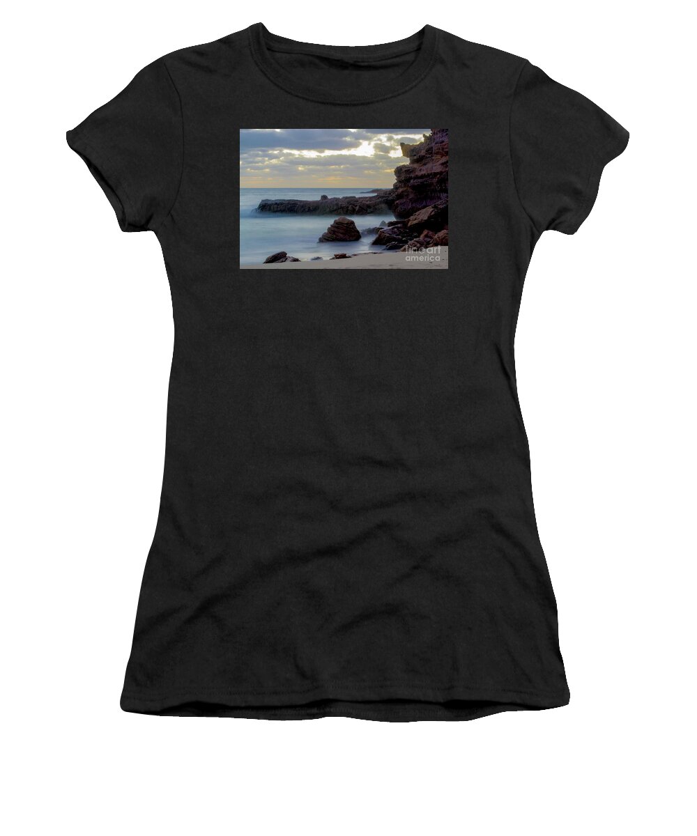 Greenglades Beach Women's T-Shirt featuring the photograph Greenglades Beach Morning by Angela DeFrias