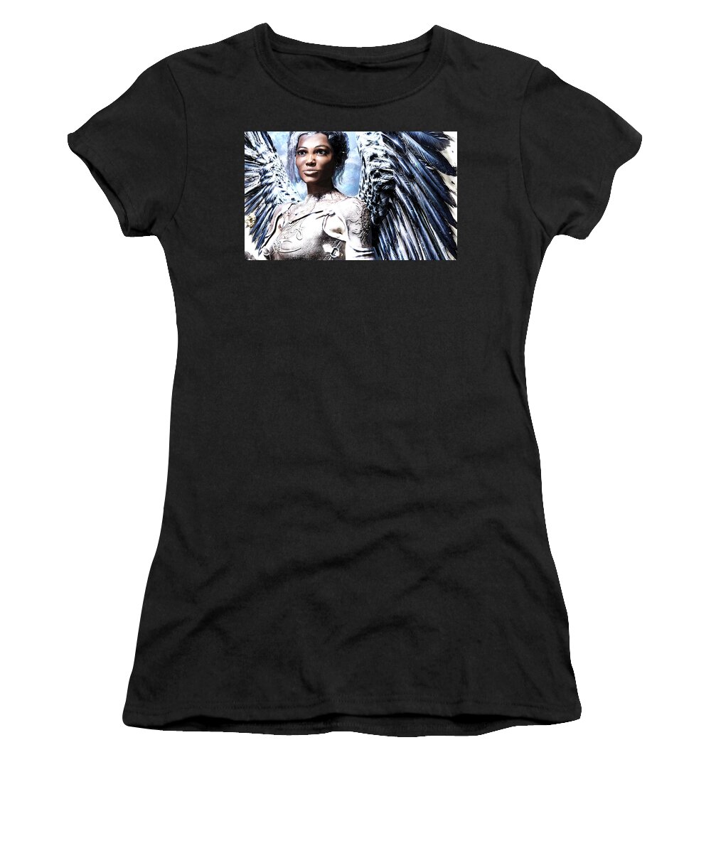 Guardian Angel Women's T-Shirt featuring the painting Guardian Angel Poster by Suzanne Silvir