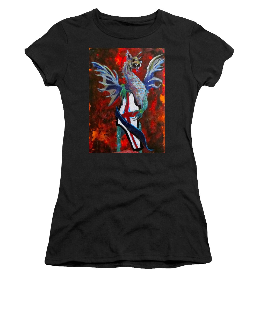 Dragon Women's T-Shirt featuring the painting Guardian at the Gate by Barbara O'Toole