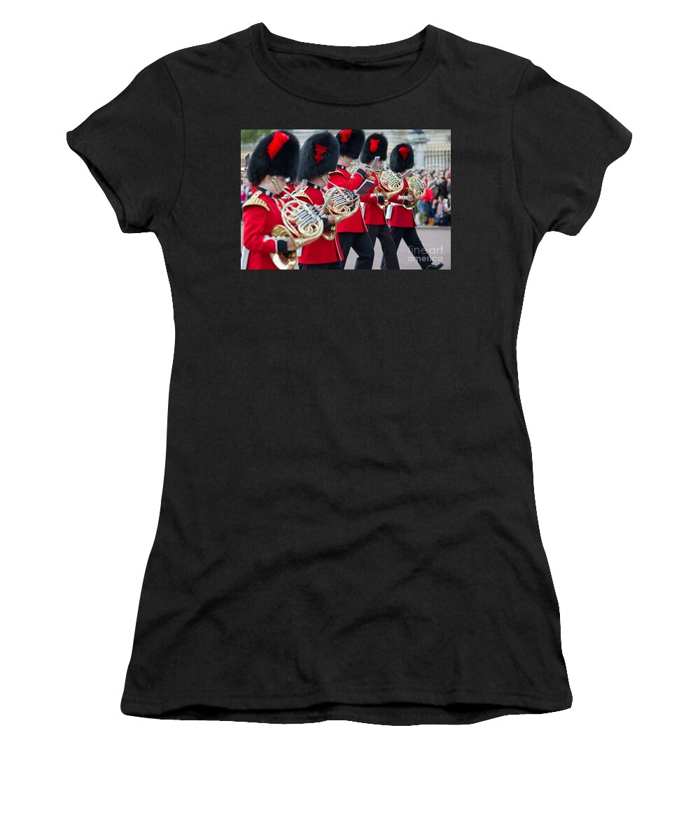 British Women's T-Shirt featuring the photograph guards band at Buckingham palace by Andrew Michael