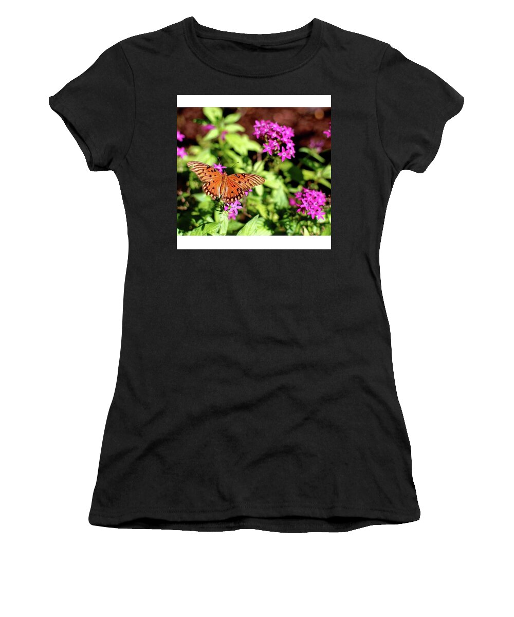 Butterfly Women's T-Shirt featuring the photograph Gulf Fritillary #1 by Marvin Reinhart