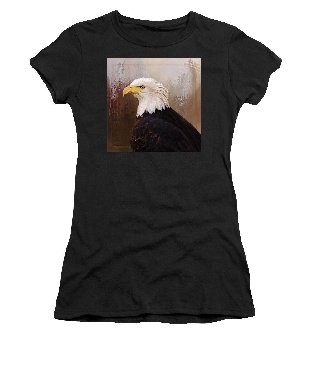 Hallmark Of Courage Women's T-Shirt featuring the painting Hallmark of Courage - Eagle Art by Jordan Blackstone