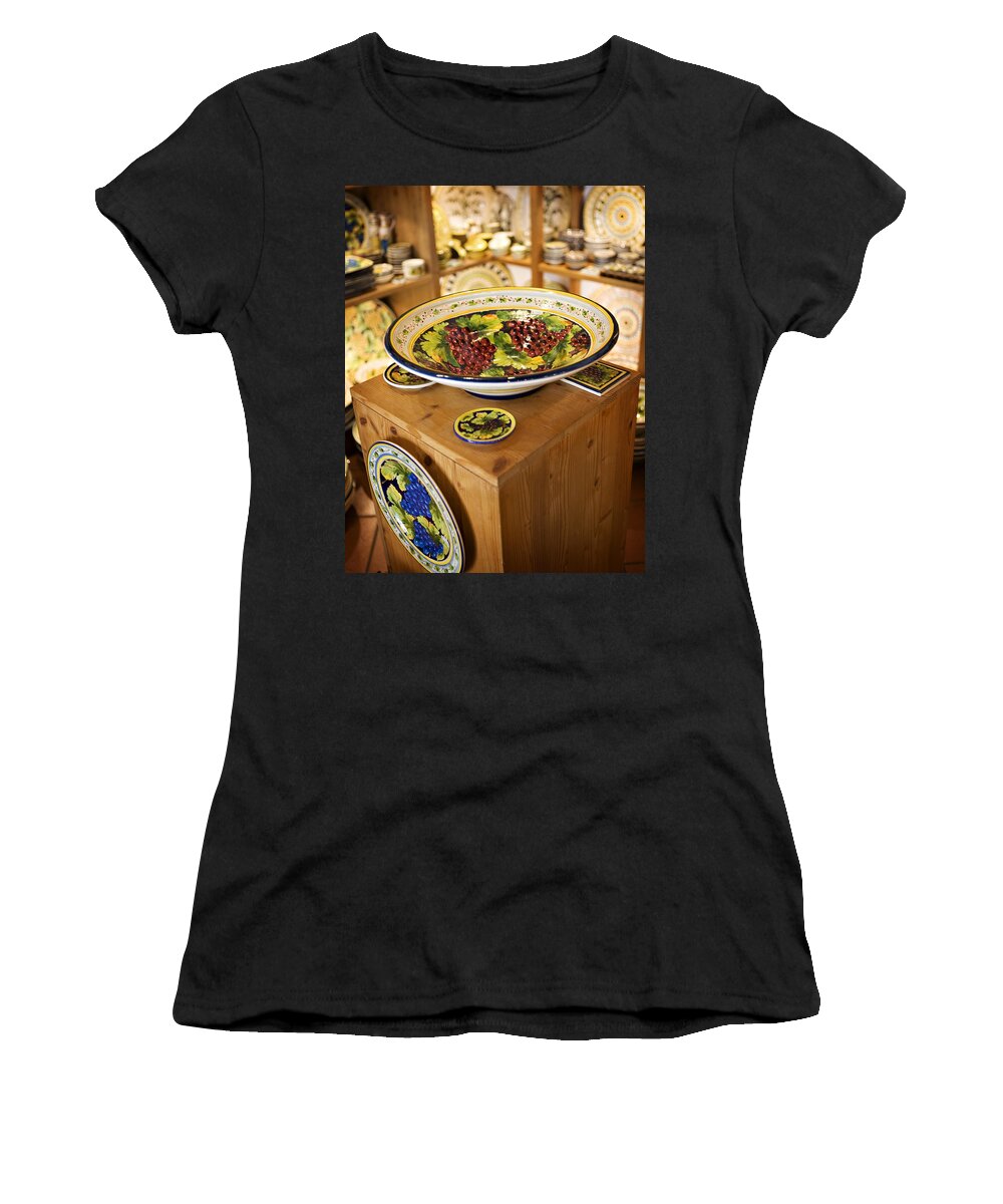 Hand Painted Women's T-Shirt featuring the photograph Hand Painted Dishes by Marilyn Hunt