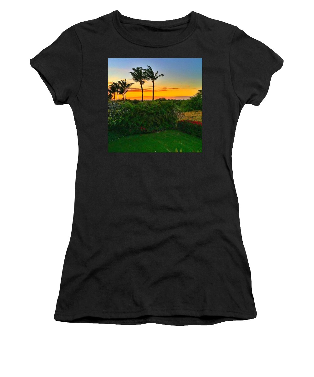 Sunset Women's T-Shirt featuring the photograph Hawaiian sunset by Eugene Evon
