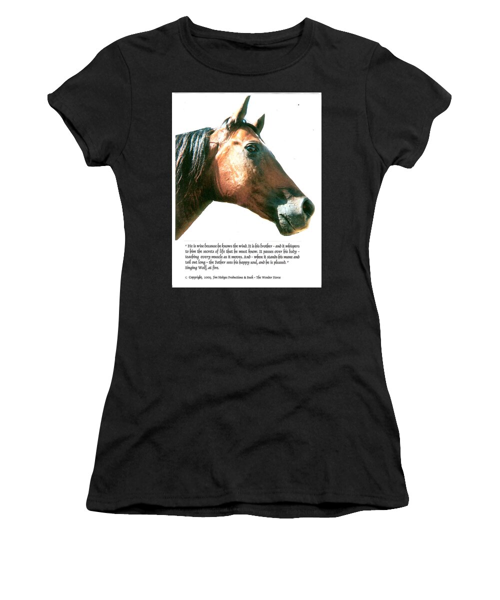 Horse Women's T-Shirt featuring the photograph He Is Wise Because He Knows The Wind by J L Hodges