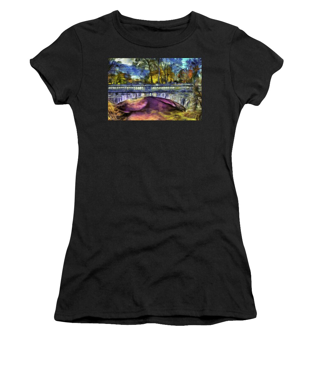 Van Goth Women's T-Shirt featuring the photograph Headless Horseman Bridge Art by David Pyatt