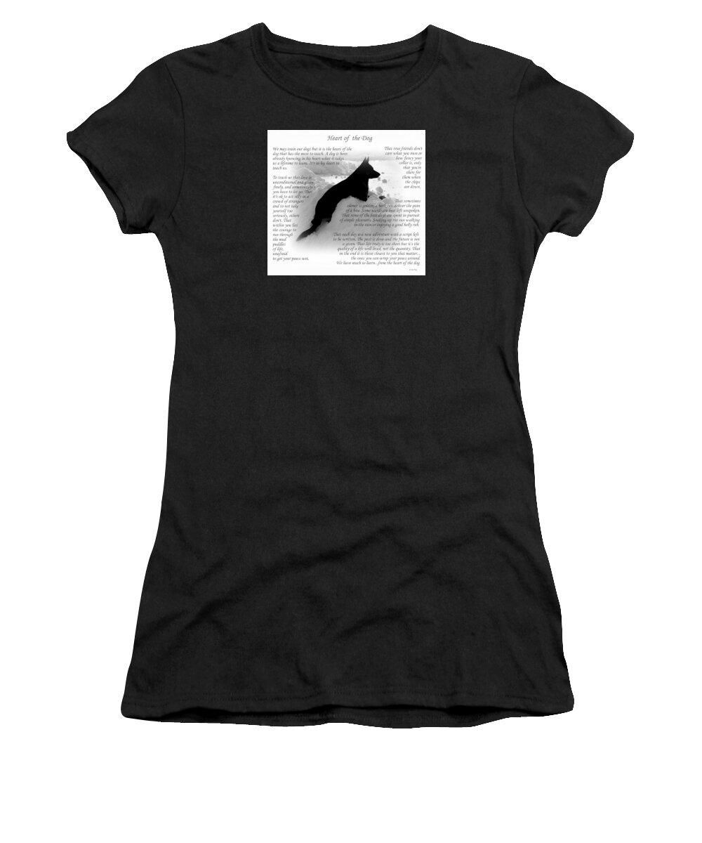 Quote Women's T-Shirt featuring the photograph Heart Of The Dog Version Two by Sue Long
