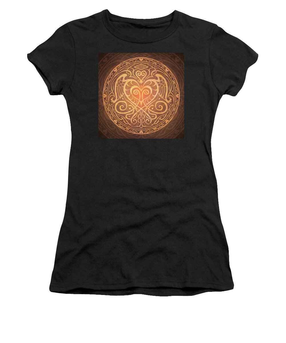 Mandala Women's T-Shirt featuring the digital art Heart of Wisdom Mandala by Cristina McAllister
