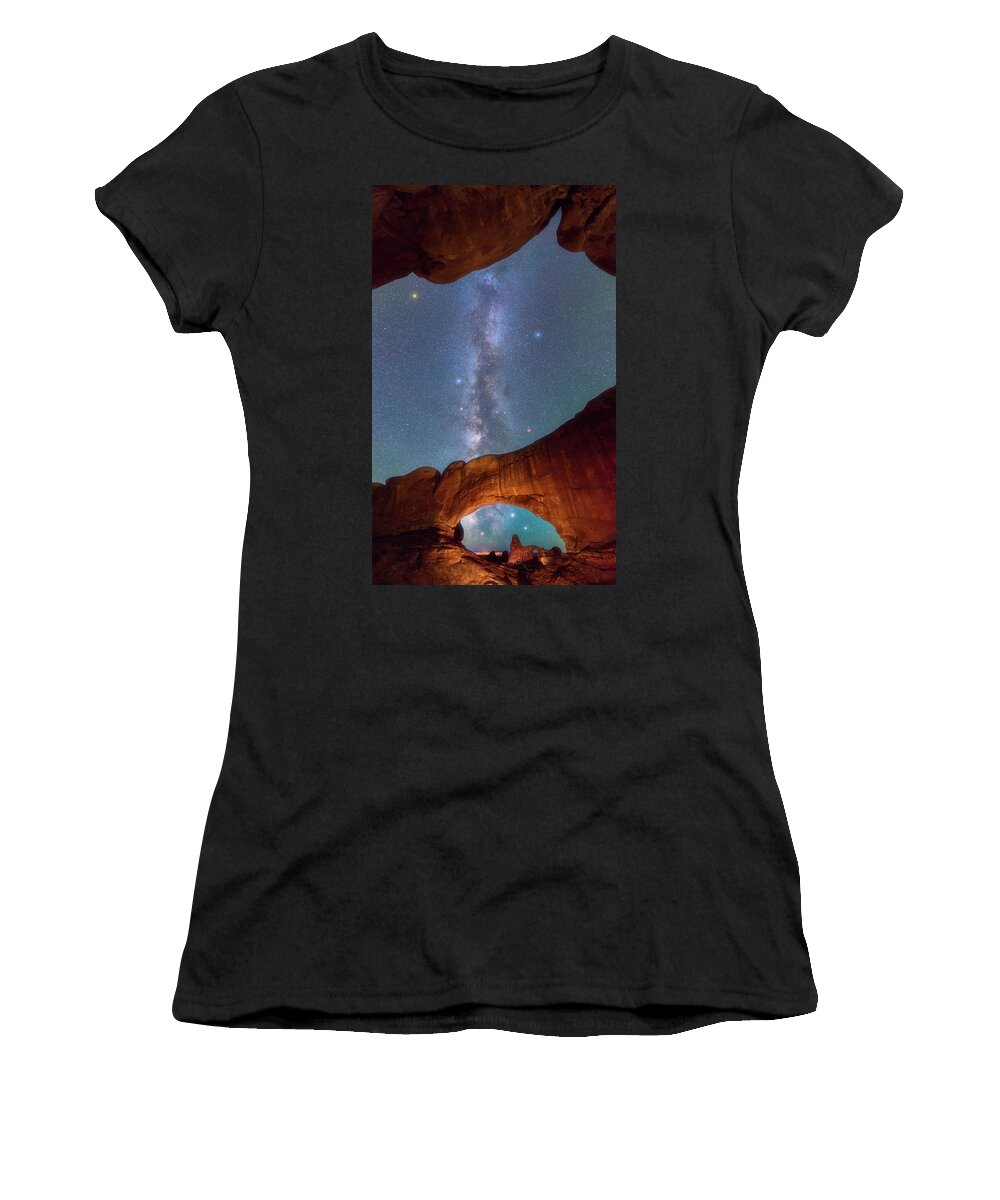 Panorama Women's T-Shirt featuring the photograph Heavens Above Turret by Darren White