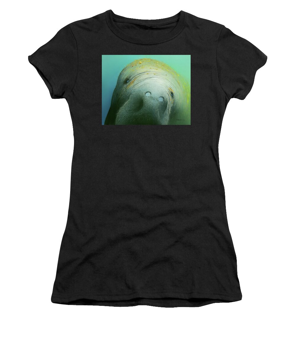 Sea Women's T-Shirt featuring the painting Hi There by Mike Brown