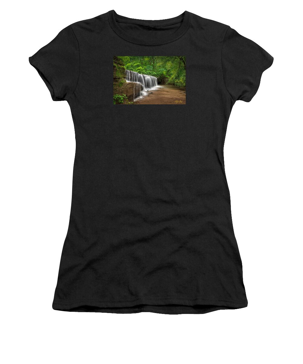 Waterfall Women's T-Shirt featuring the photograph Hidden Falls by Rikk Flohr