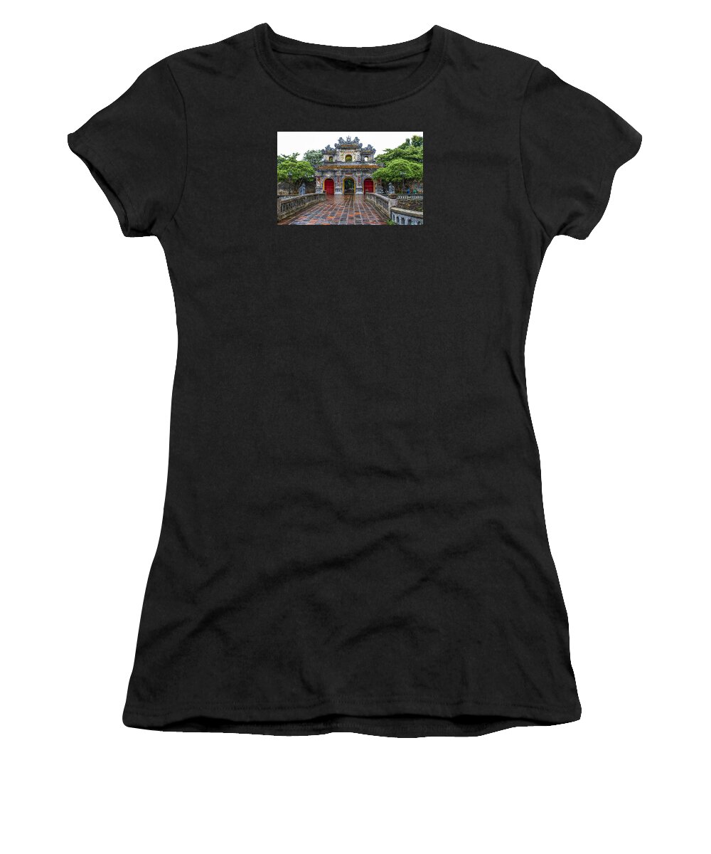 Vietnam Women's T-Shirt featuring the photograph Hien Nhon Gate, Citadel, Hue,Vietnam by Venetia Featherstone-Witty