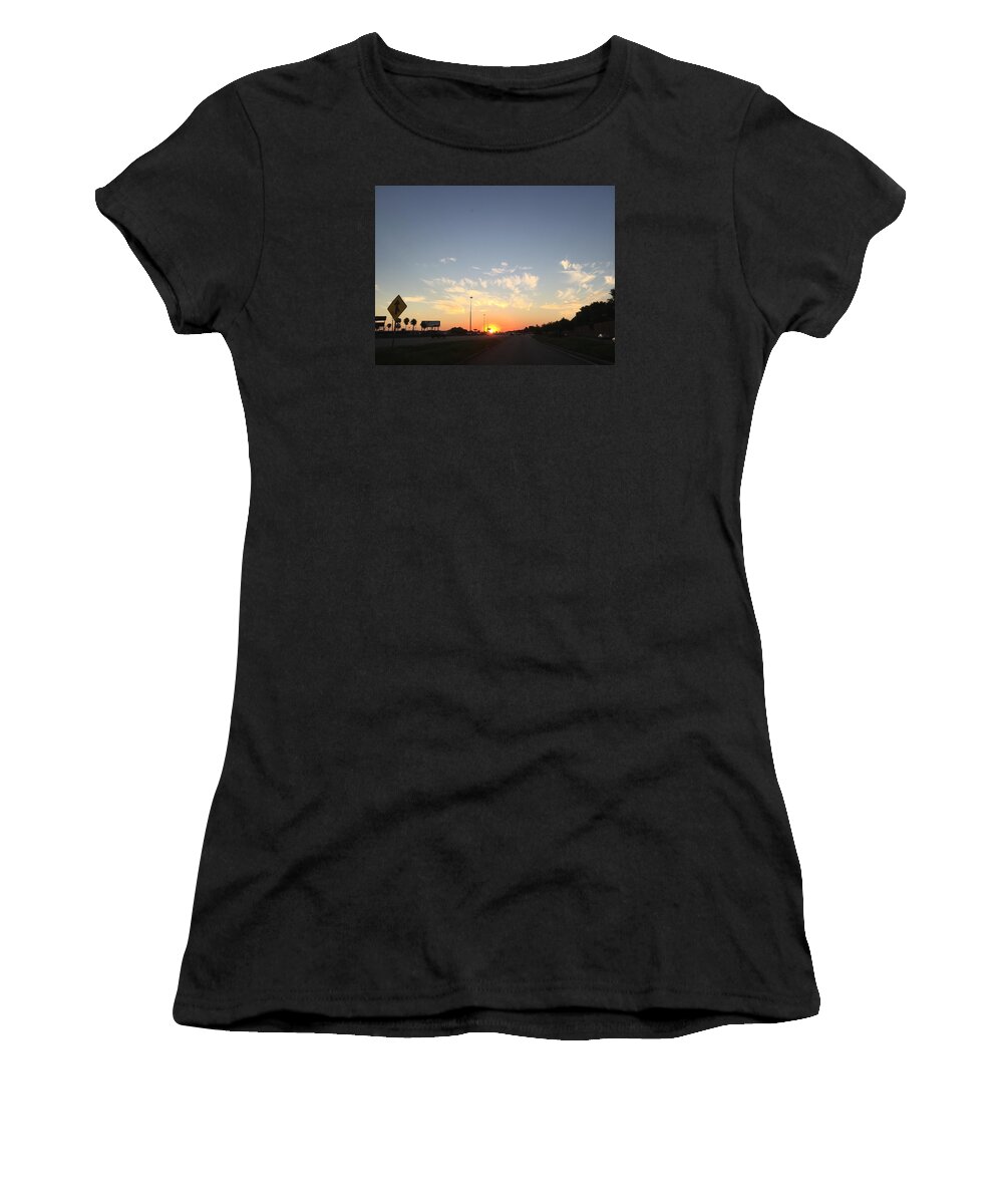 Sunset Women's T-Shirt featuring the photograph Highway Sundown by Farid Taghiyev