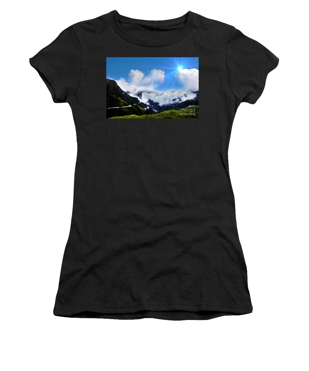 Highway Women's T-Shirt featuring the photograph Highway Through The Andes - Painting by Al Bourassa