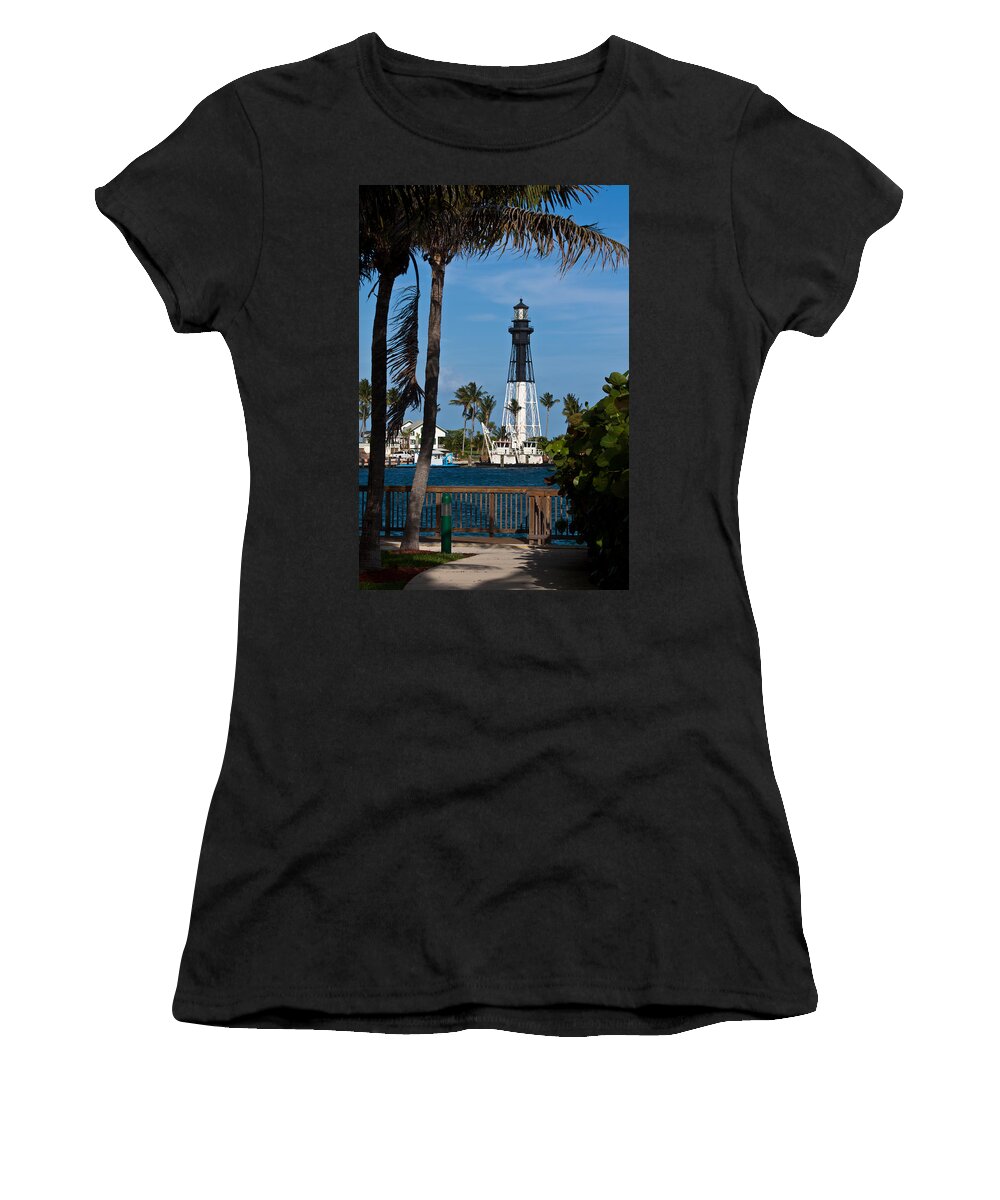 Architecture Women's T-Shirt featuring the photograph Hillsboro Inlet Lighthouse and Park by Ed Gleichman