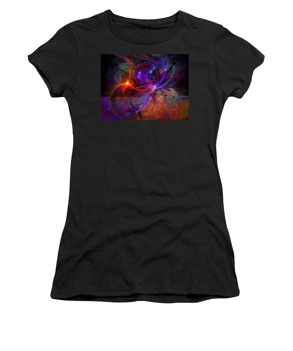 Holding Love Women's T-Shirt featuring the painting Hold On Love - Abstract Colorful Art by Modern Abstract