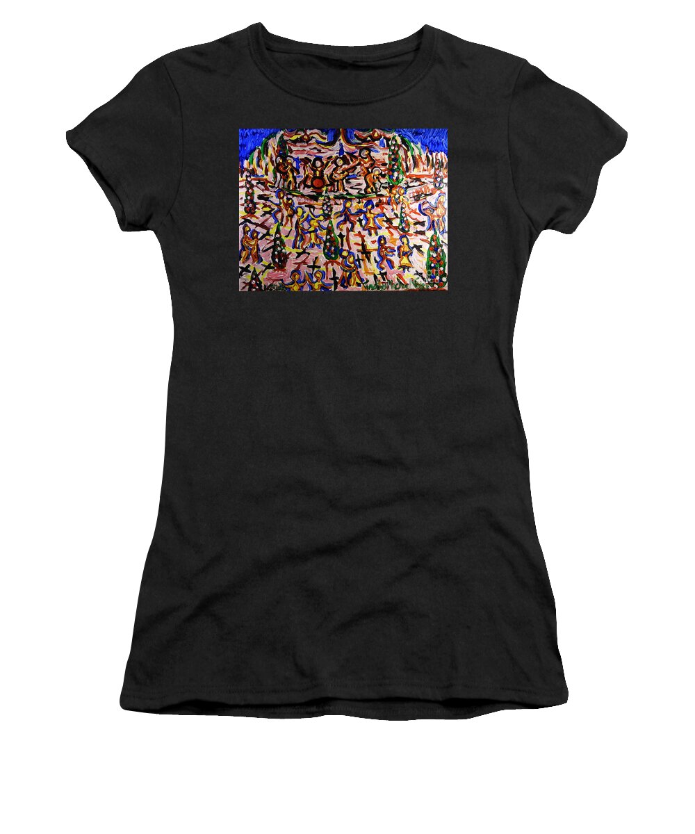 Holiday Women's T-Shirt featuring the painting Holiday Dancing by Timothy Foley