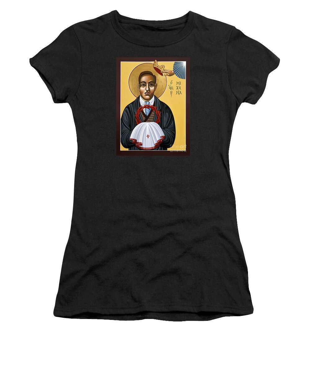 Holy New Martyr Padre Miguel Pro Women's T-Shirt featuring the painting Holy New Martyr Padre Miguel Pro 119 by William Hart McNichols