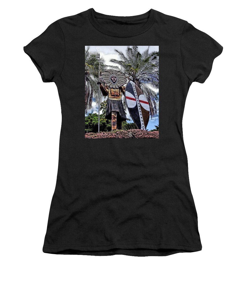 Statue Women's T-Shirt featuring the photograph Honolulu Zoo Keeper by Donald J Gray