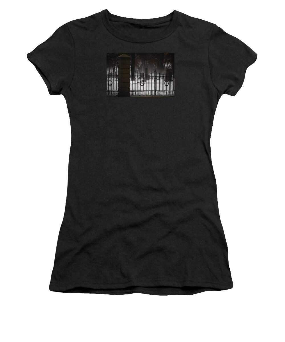 Fence Women's T-Shirt featuring the photograph Hopeful Expectation by Linda Shafer