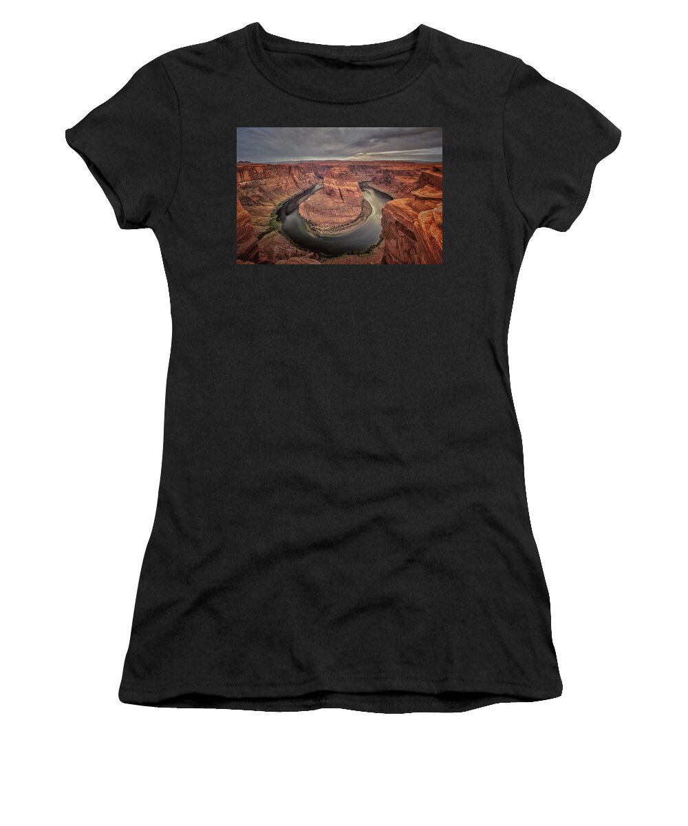Horseshoe Bend Women's T-Shirt featuring the photograph Horseshoe Bend by Mike Dunn
