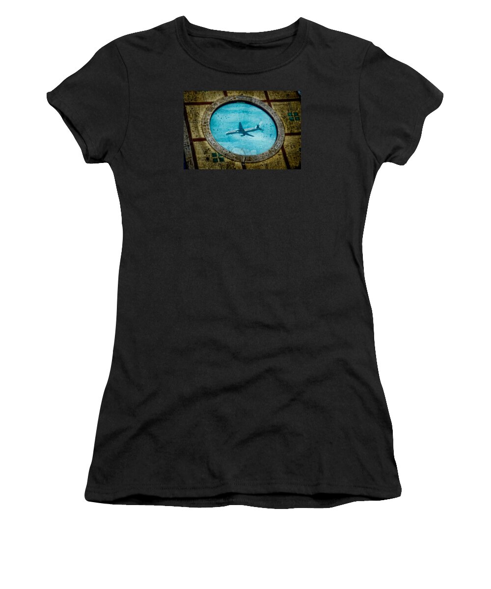 Pool Women's T-Shirt featuring the photograph Hot Tub Flight by Harry Spitz