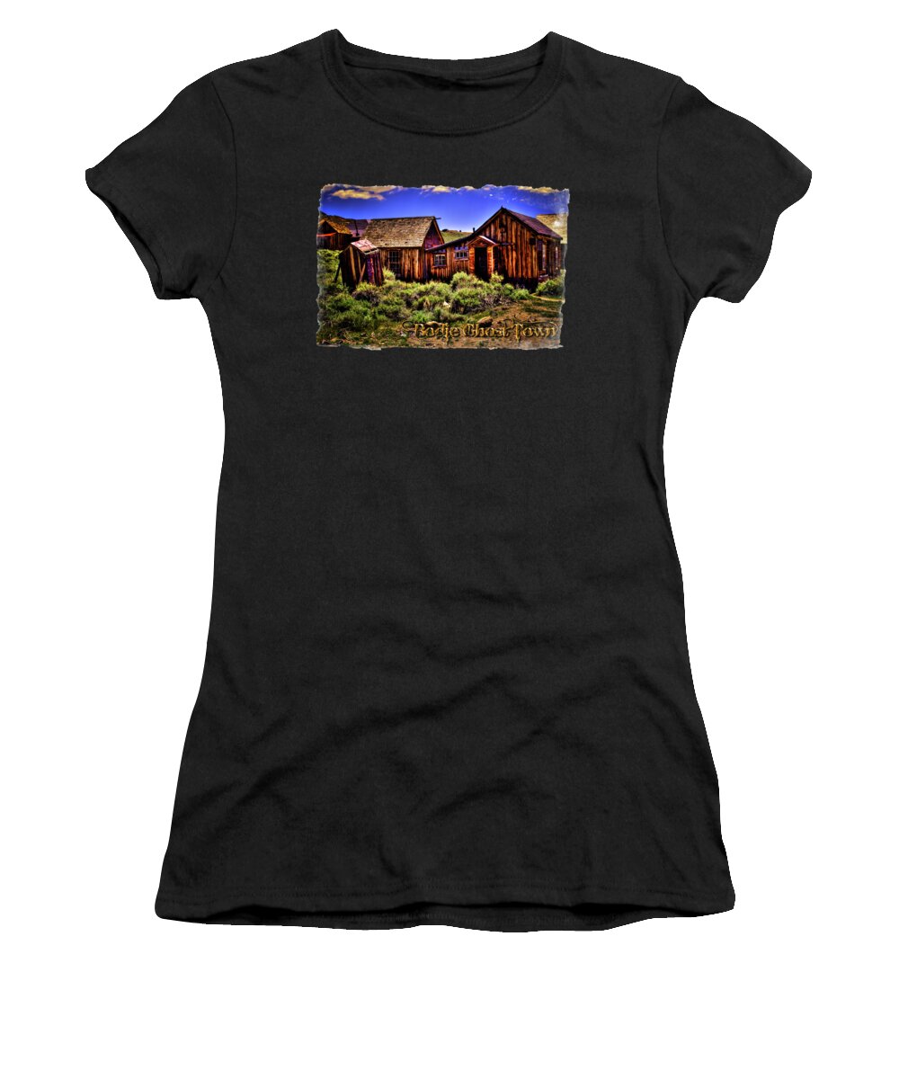 California Women's T-Shirt featuring the photograph House, Shed and Outhouse Bodie Ghost Town by Roger Passman