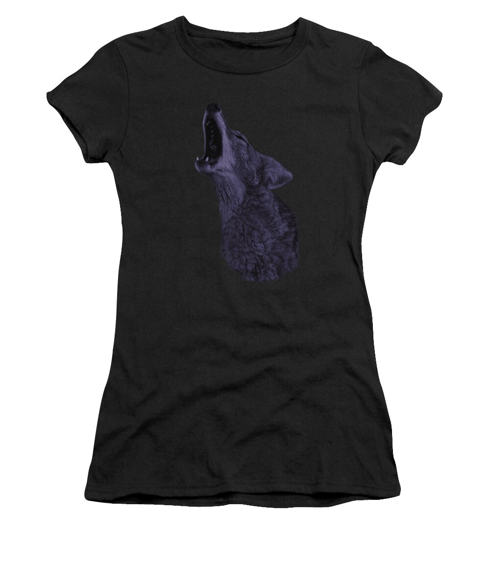 Animal Women's T-Shirt featuring the photograph Howling Coyote by Brian Cross