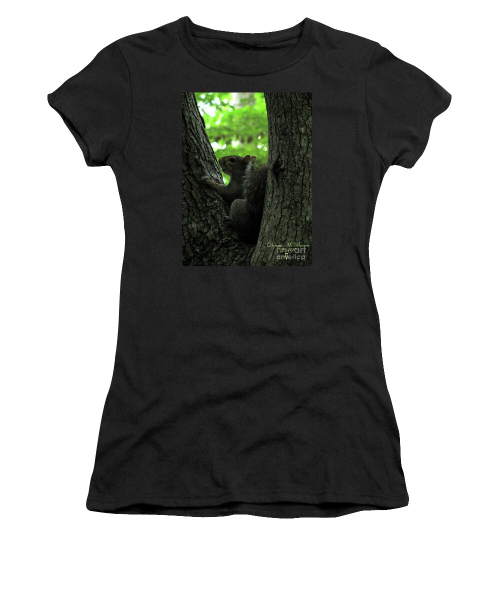 Squirrel Women's T-Shirt featuring the photograph I Am Here by Donna Brown