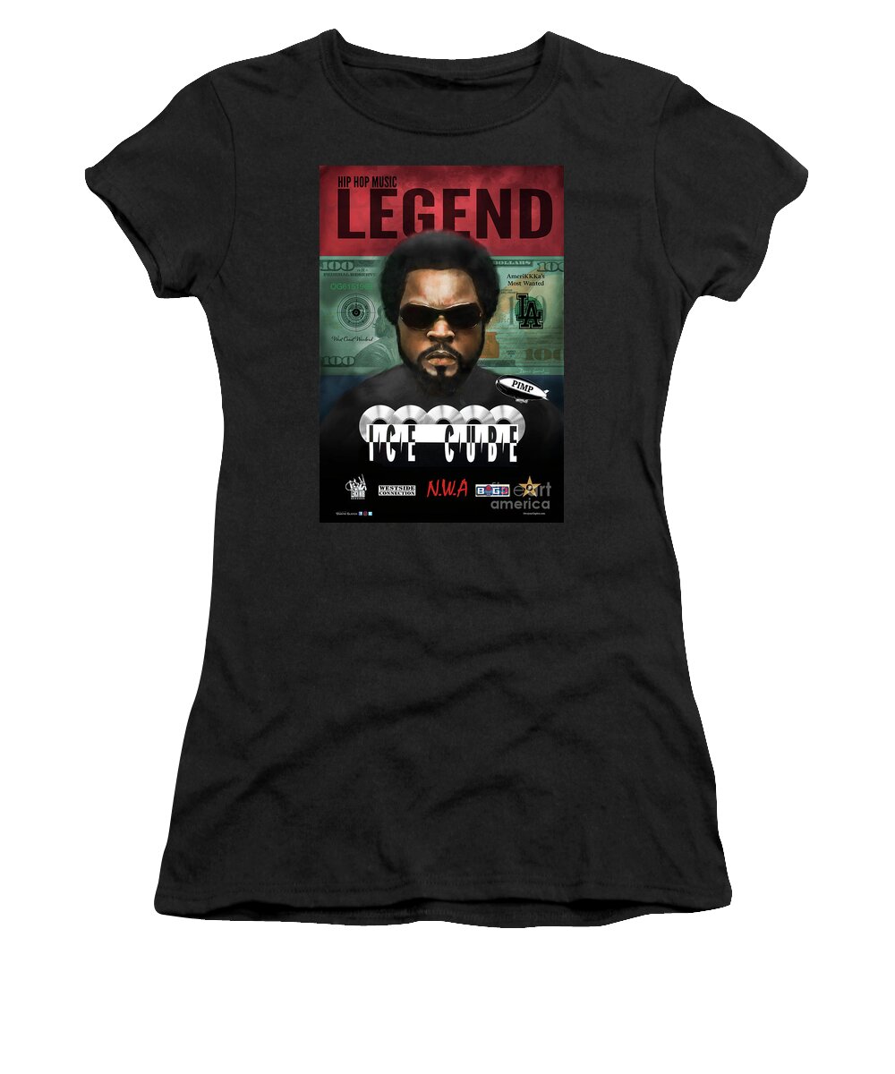 Portrait Women's T-Shirt featuring the digital art Ice Cube by Dwayne Glapion
