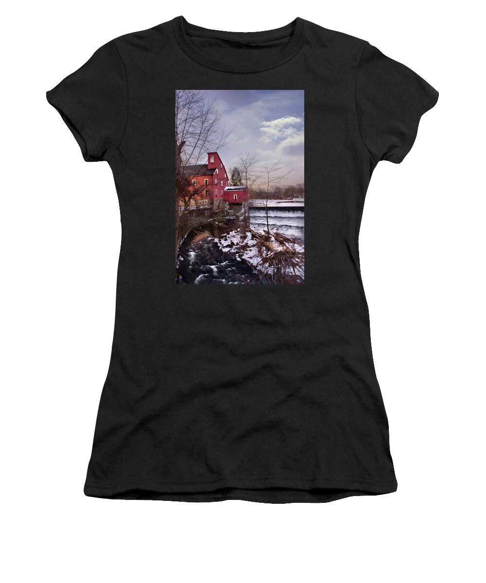 Waterfall Women's T-Shirt featuring the photograph Icy falls by Ryan Crane