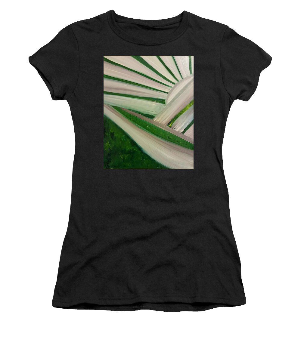 Lawn Chair Women's T-Shirt featuring the painting If Chairs Could Talk by Cheryl Nancy Ann Gordon