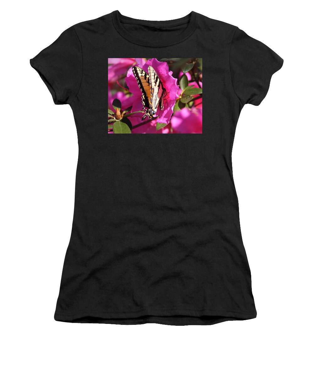 Tiger Swallowtail Butterfly Women's T-Shirt featuring the photograph IMG_9911-003 - Tiger Swallowtail Butterfly by Travis Truelove