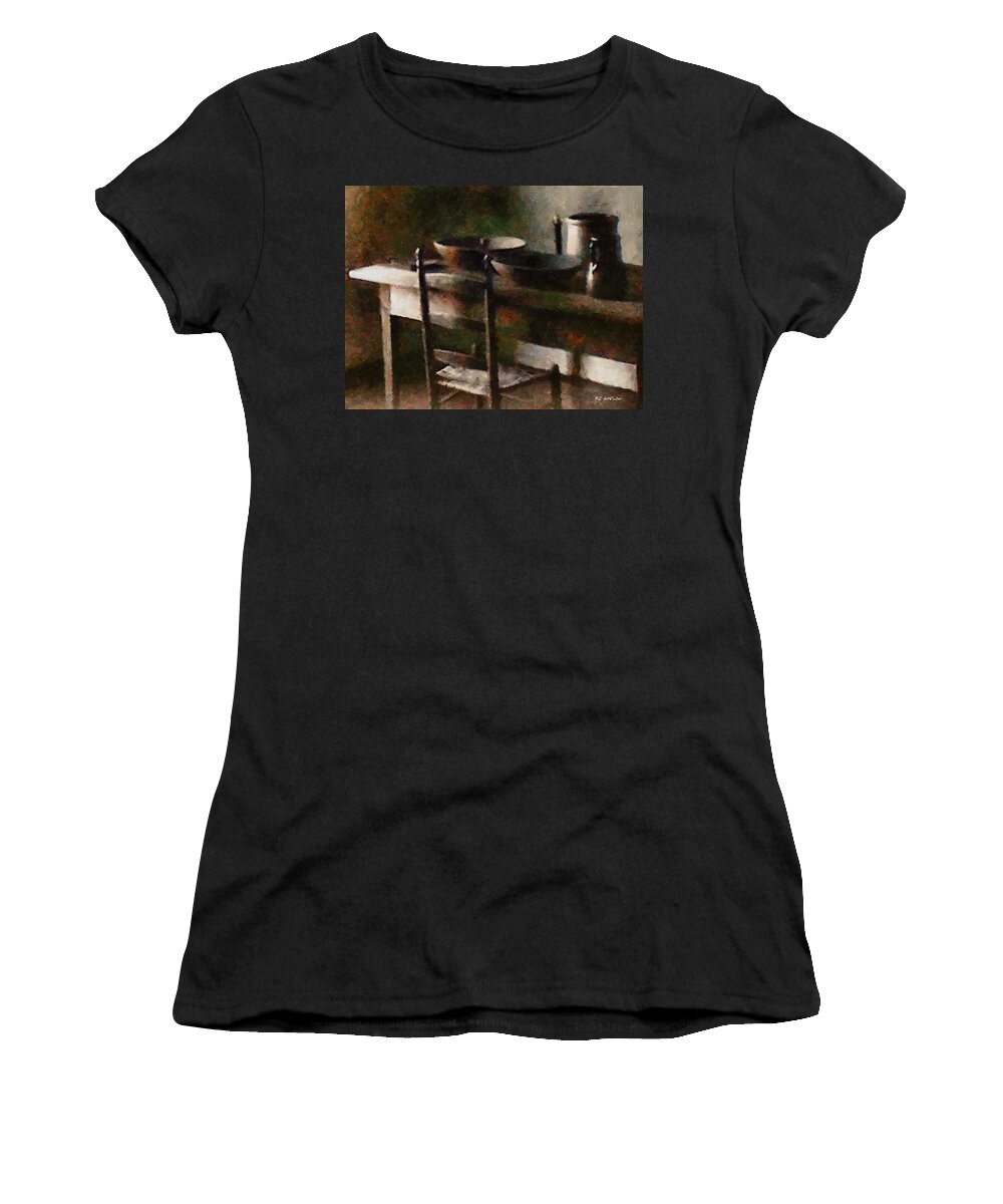 Kitchen Women's T-Shirt featuring the painting In the Shaker Kitchen by RC DeWinter