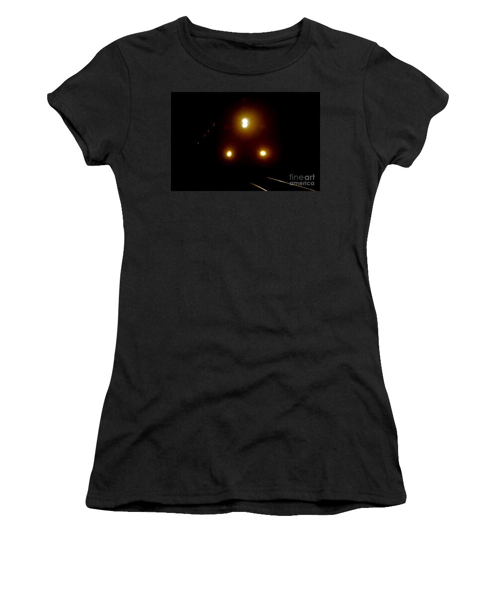 Incoming Train Women's T-Shirt featuring the photograph Incoming Train by Mariola Bitner