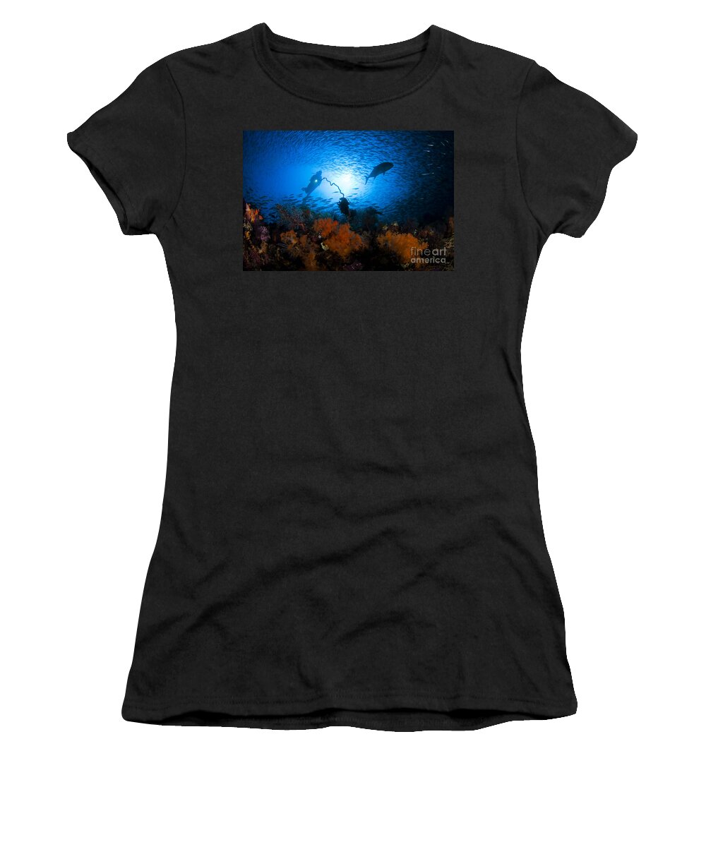 Adventure Women's T-Shirt featuring the photograph Indonesian Reef Scene by Dave Fleetham - Printscapes