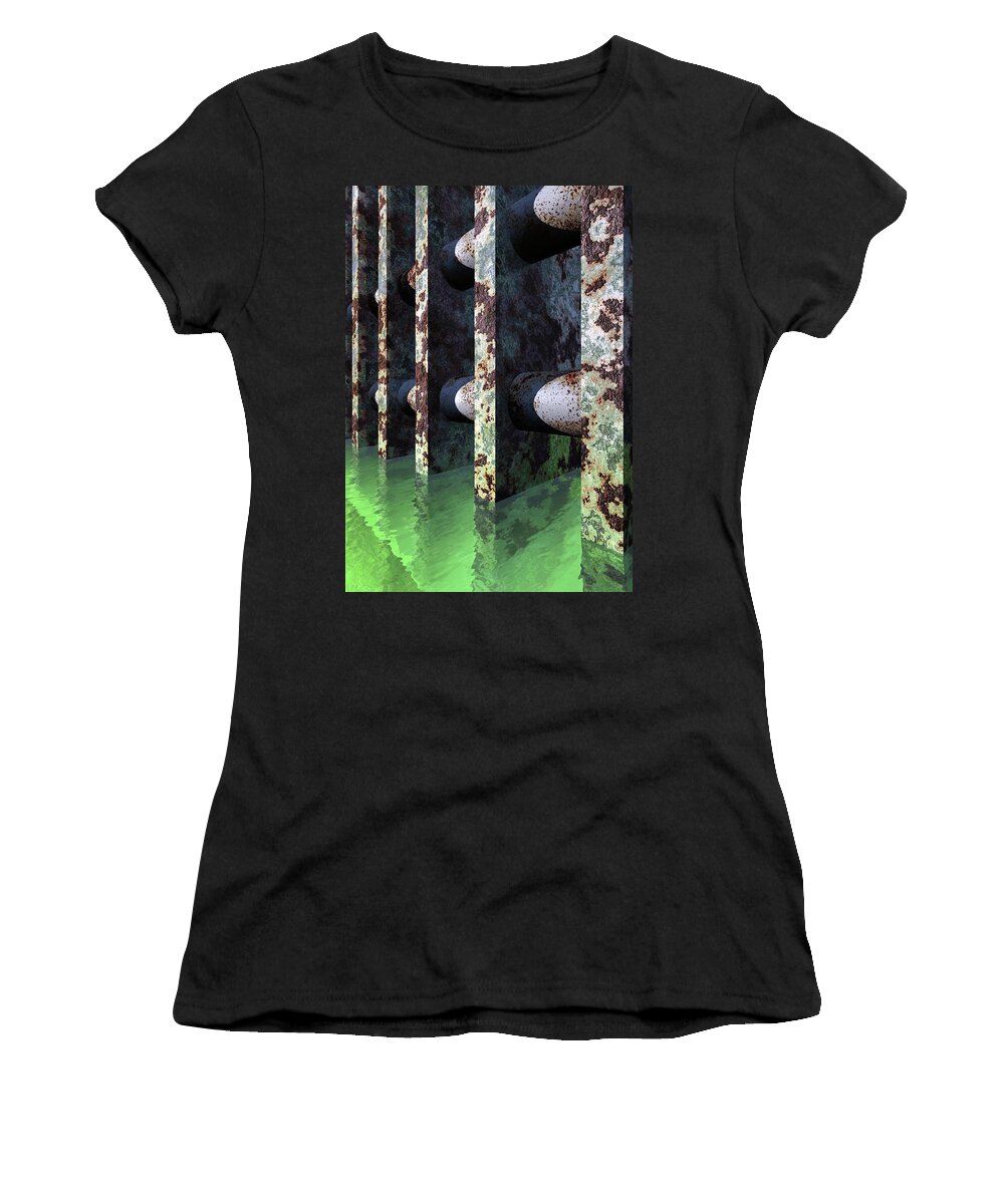 Abstract Women's T-Shirt featuring the digital art Industrial Disease by Richard Rizzo