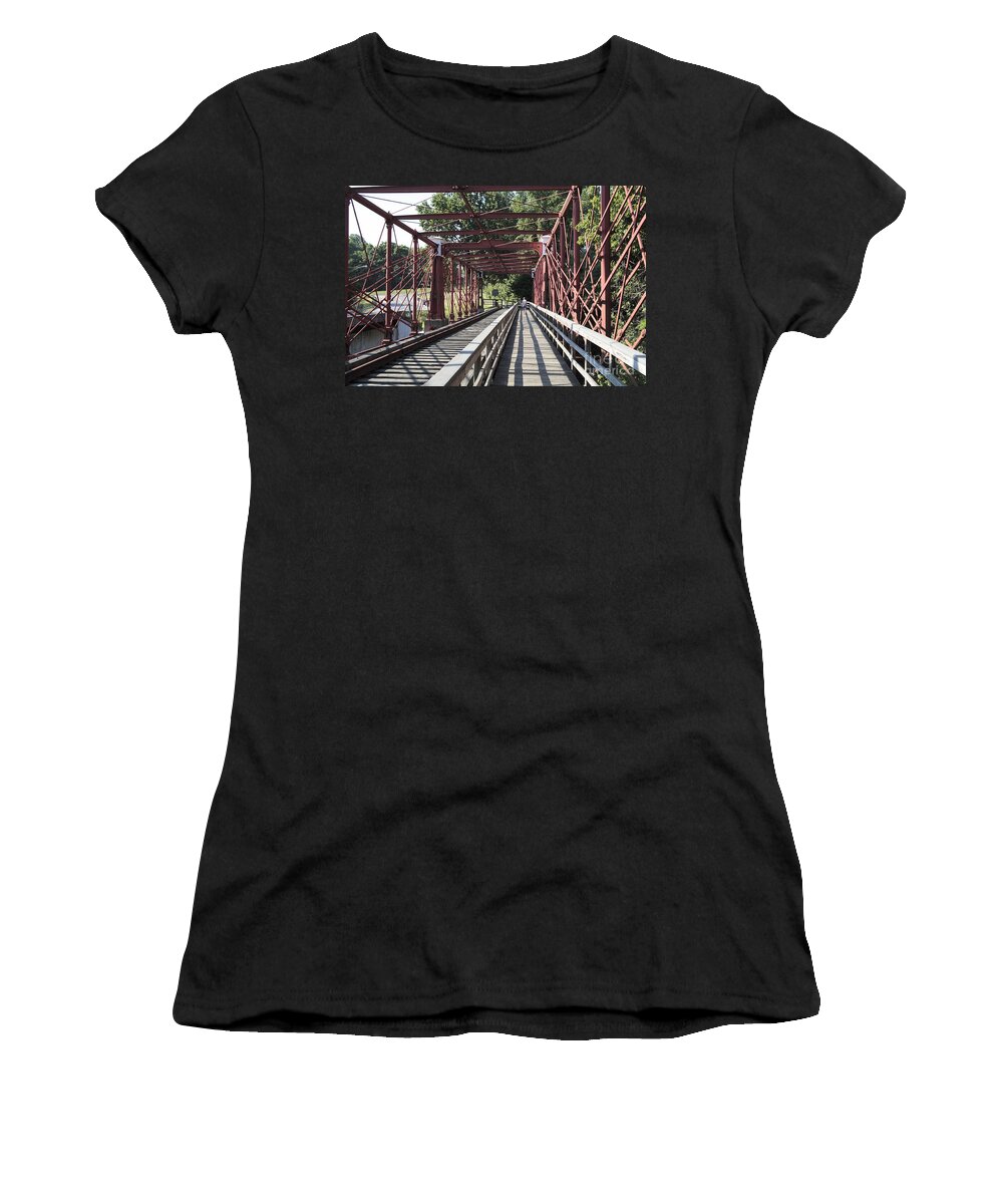 Bridge Women's T-Shirt featuring the photograph Inside the Bollman Truss Bridge at Savage Maryland by William Kuta