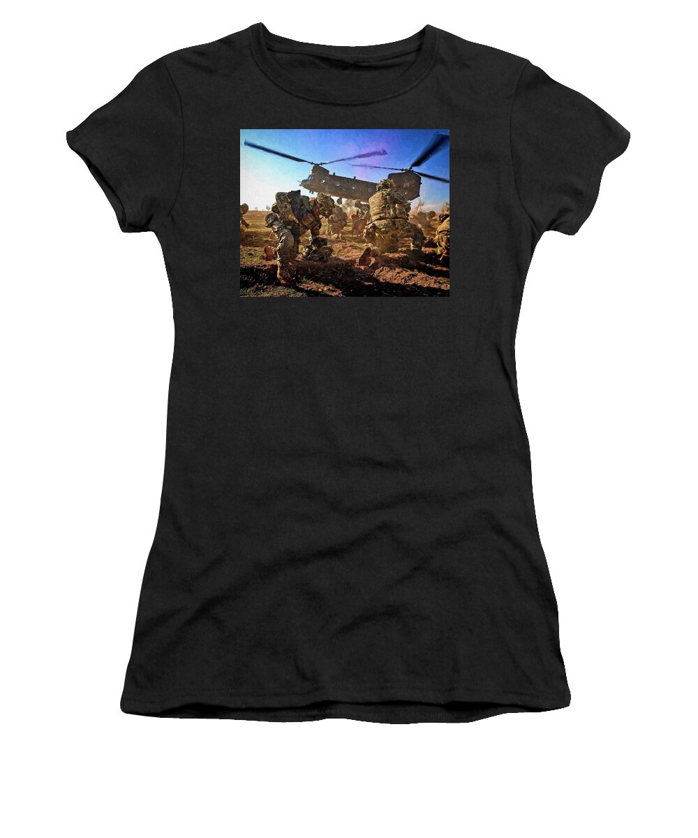 Army Women's T-Shirt featuring the digital art Into Battle - Painting by Roy Pedersen