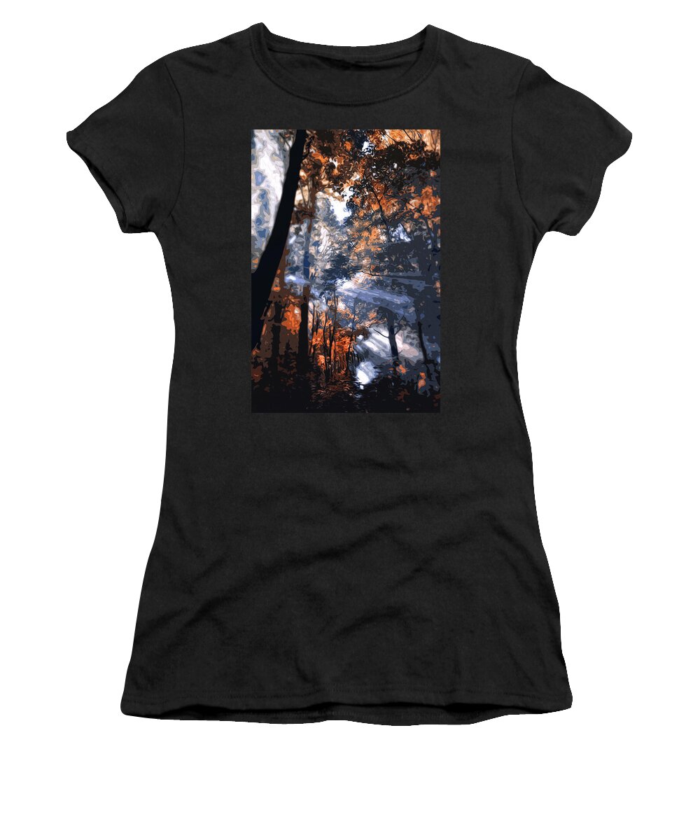 Sunlight Women's T-Shirt featuring the painting Into the Forest of Light by AM FineArtPrints