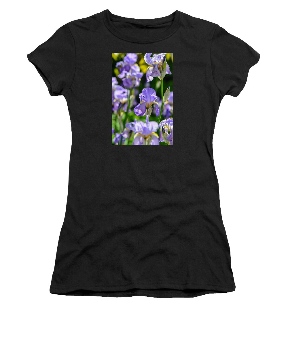 Purple Women's T-Shirt featuring the photograph Irisses by Rainer Kersten