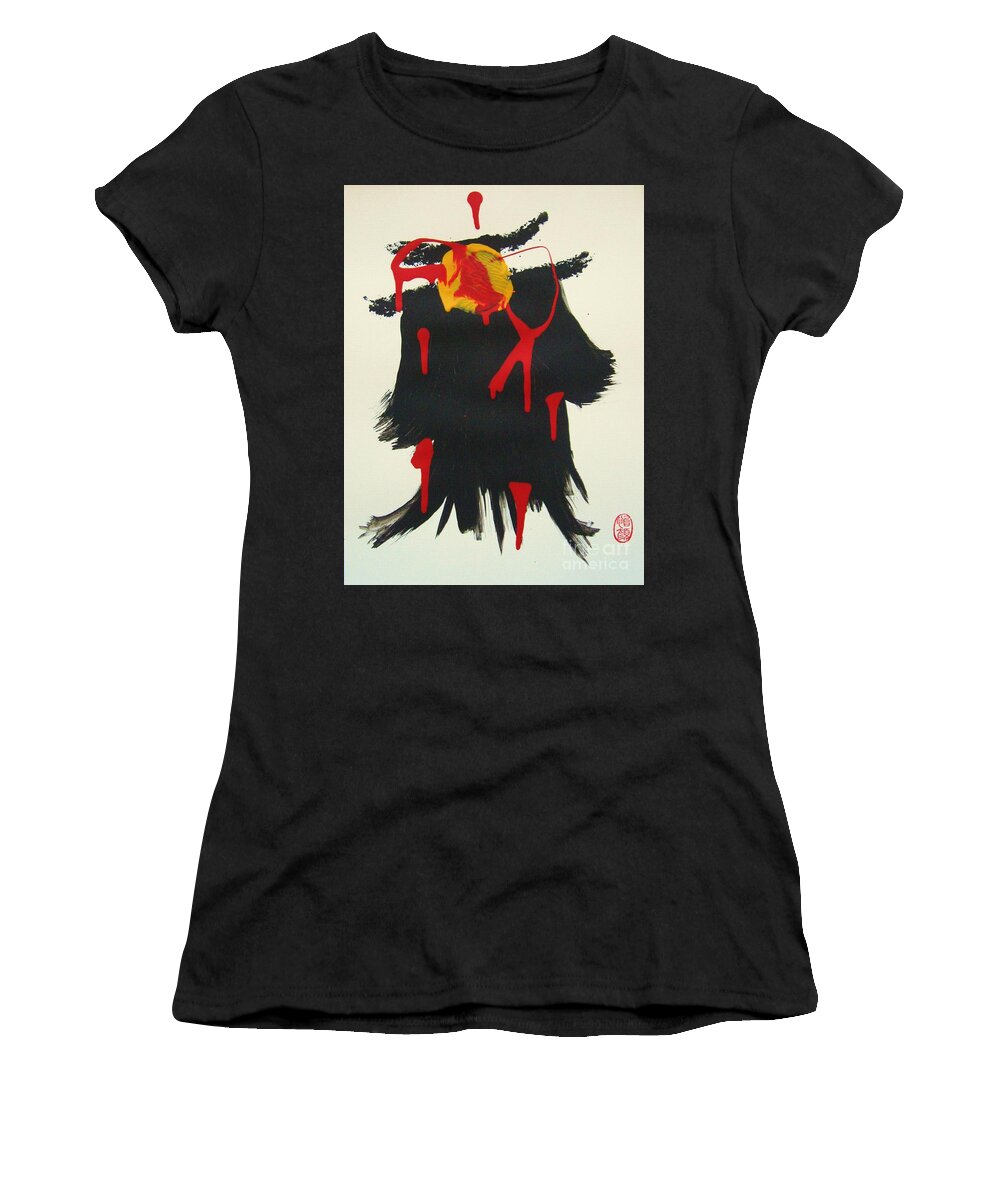 Abstract Women's T-Shirt featuring the painting Ishikari Monster by Thea Recuerdo