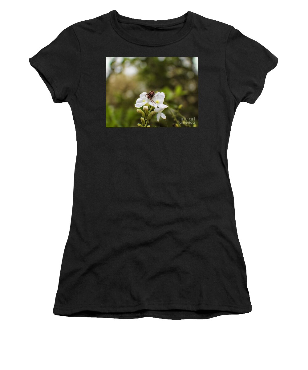 Flower Women's T-Shirt featuring the photograph Jeepers Creepers in my Garden by Ella Kaye Dickey