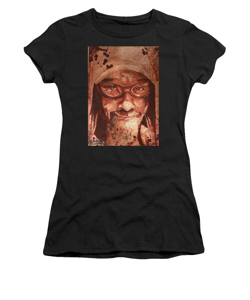 Ryan Almighty Women's T-Shirt featuring the painting JERM SNAP - portrait by Ryan Almighty